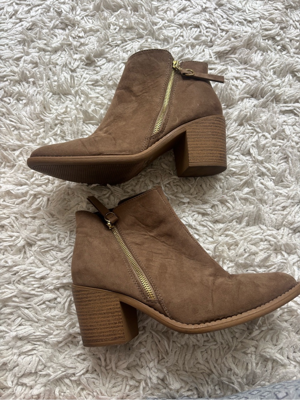 Lulus Suede Block Heel Ankle Boots - Brown